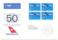 Swissair Sonderbrief 50 Jahre Schweizeresche Luftpost 1969